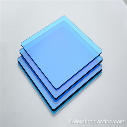 Prix ​​des panneaux en polycarbonate solide de couleur bleu